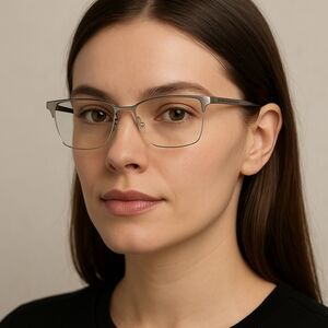 Armani Exchange AX1023 Semi-Rimless Rectangular Glasses with Cas – Rx Lenses